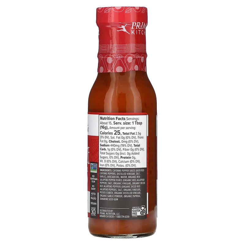 Primal Kitchen Buffalo Sauce, Medium Heat - 8.5 oz