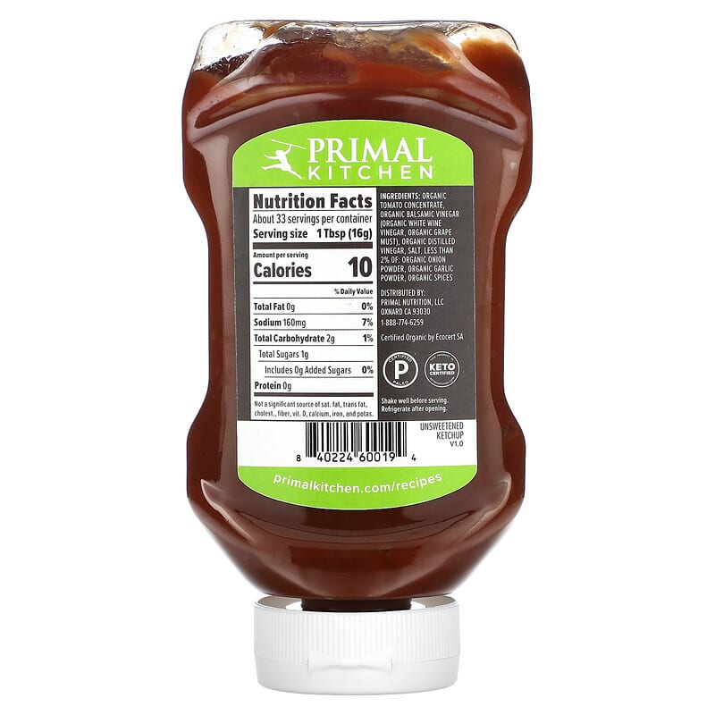 Primal Kitchen, Organic Unsweetened Ketchup, 11.3 oz
