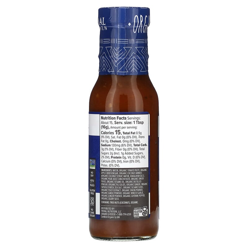  Primal Kitchen Organic Hawaiian Style BBQ Sauce, 8.5 OZ :  Grocery & Gourmet Food