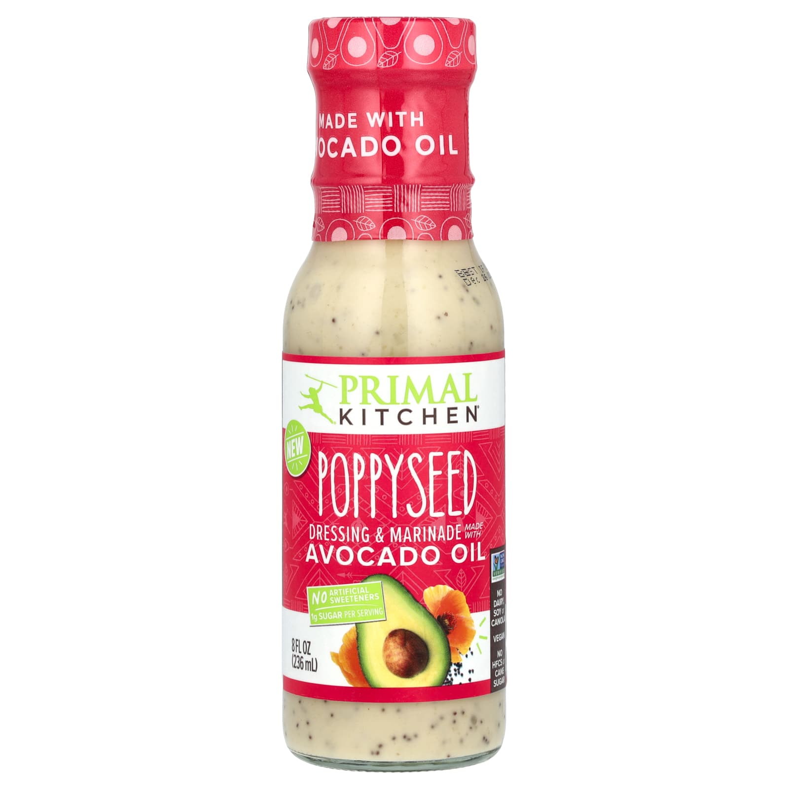Primal Kitchen, Dressing & Marinade Made with Avocado Oil, Poppyseed, 8