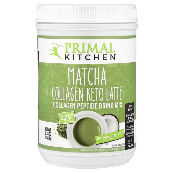Collagen Keto Latte, Matcha, 9.33 oz (264.6 g)