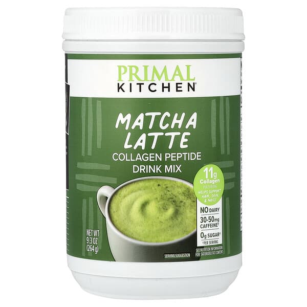 Primal Kitchen, Mélange à boire aux peptides de collagène, Matcha latte, 264 g