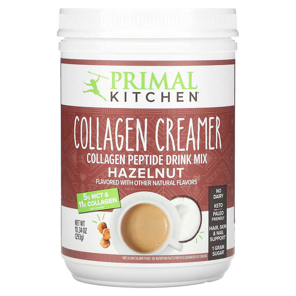 Primal Kitchen Collagen Creamer Hazelnut 10 34 Oz 293 G   16 