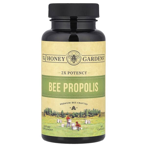 Bee Propolis, 2x Potency, 60 Capsules (400 mg per Capsule)