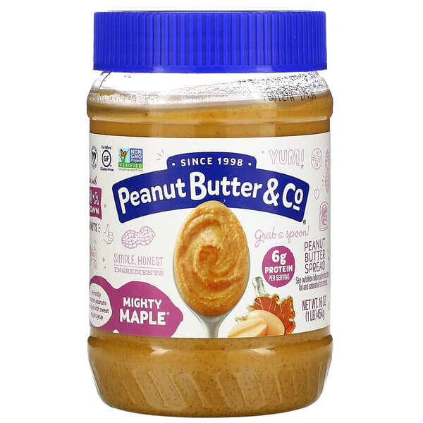 Peanut Butter & Co., ピーナッツバター&カンパニー, マイティーメープル, ピーナッツバターブレンド　美味しいメープルシロップ入り, 16 oz (454 g)