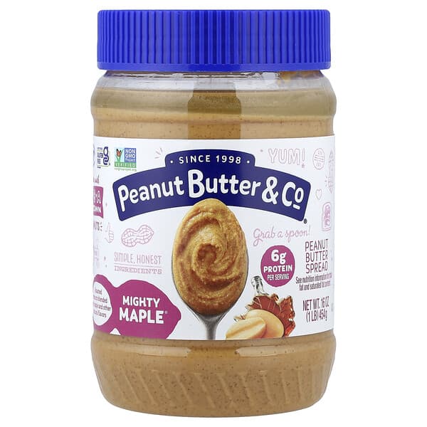 Peanut Butter & Co., 땅콩 버터 스프레드, Mighty Maple®, 454g(16oz)