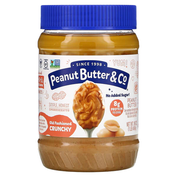 Peanut Butter & Co.（ピーナッツバター＆Co.）, 昔馴染みのクランチーで100％天然クランチーピーナッツバター、16 oz (454 g)