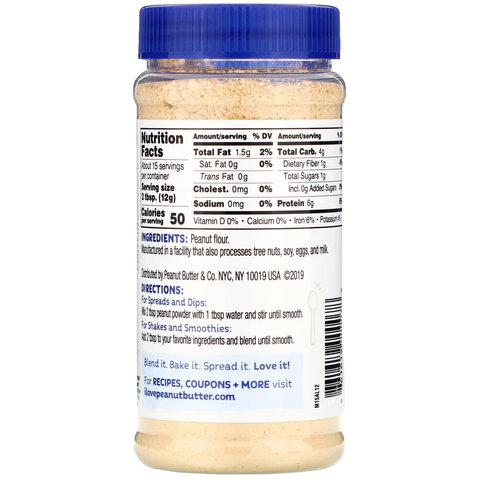 Peanut Butter &amp; Co., Peanut Powder, Pure Peanut, 6.5 oz (184 g)
