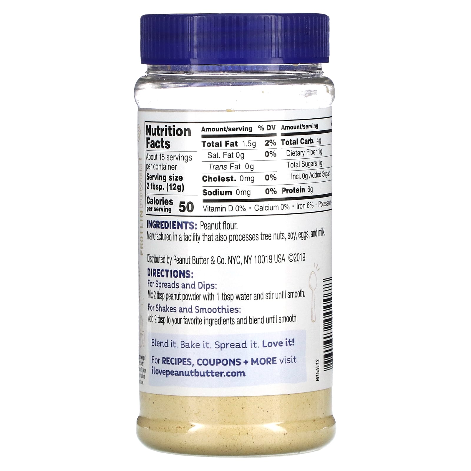 Peanut Butter &amp; Co., Peanut Powder, Pure Peanut, 6.5 oz (184 g)