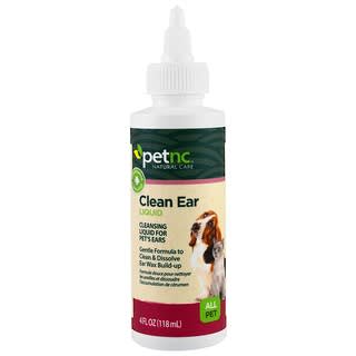 petnc NATURAL CARE, Líquido limpiador de oídos, todas las mascotas, 4 oz (118 ml)