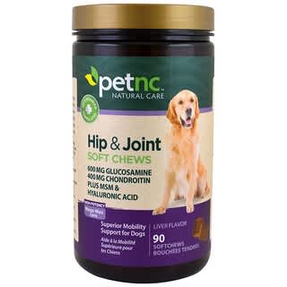 petnc NATURAL CARE, Hanches et articulations, Haute puissance, Goût foie, 90 comprimés à mâcher