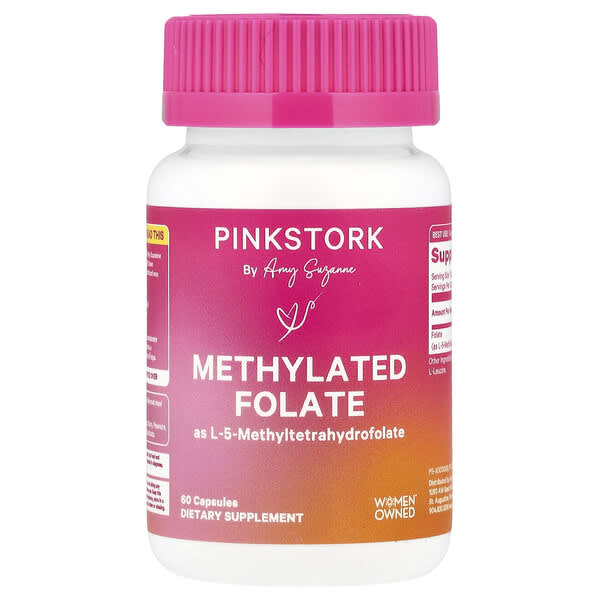 Pink Stork Methylated Folate, 60 Capsules