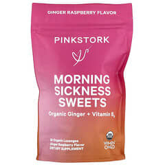 Pink Stork, Morning Sickness Sweets, Ginger Raspberry, 30 Organic Lozenges