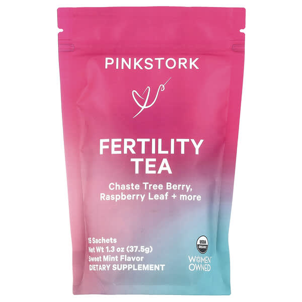 Pink Stork, 퍼틸리티 티, 스위트 민트, 15팩, 37.5g(1.3oz)