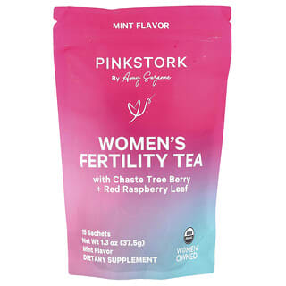 Pink Stork, Women's Fertility Tea, Mint, 15 Sachets, 1.3 oz (37.5 g)