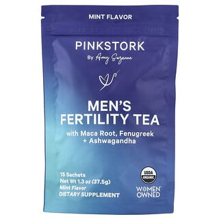 Pink Stork, Vruchtbaarheidsthee voor mannen, munt, 15 zakjes, 1,3 oz (37,5 g)