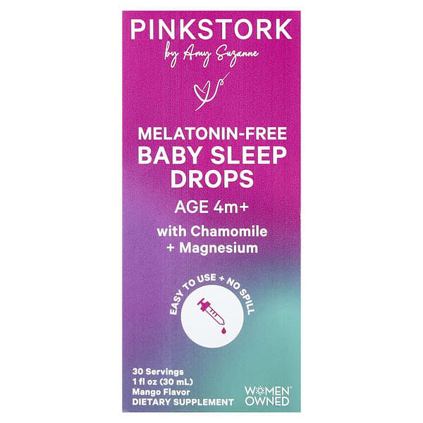 Melatonin-Free Baby Sleep Drops, Age 4 m+, Mango, 1 fl oz (30 ml)