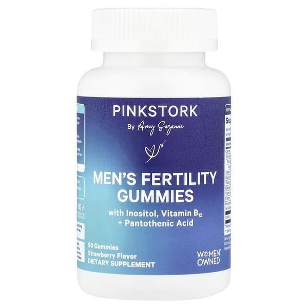 Pink Stork, Men's Fertility Gummies, Strawberry , 90 Gummies