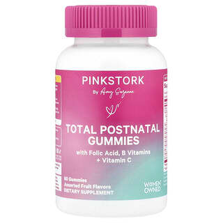 Pink Stork, Gomitas posnatales Total, Frutas surtidas, 60 gomitas