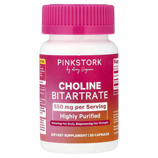 Pink Stork, Choline, 550 mg, 30 Capsules