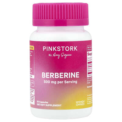 Pink Stork, Berberine, 500 mg, 30 Capsules
