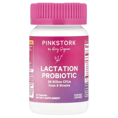Pink Stork, Lactation Probiotic, 30 Billion, 30 Capsules