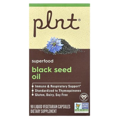 Plnt, Black Seed Oil, 90 Liquid Vegetarian Capsules