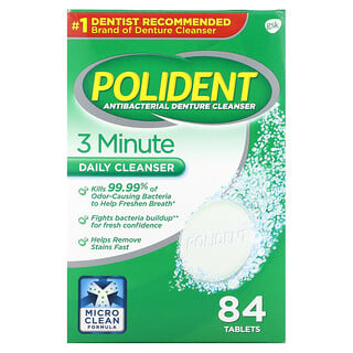 Polident, Antibacterial Denture Cleanser, 84 Tablets 
