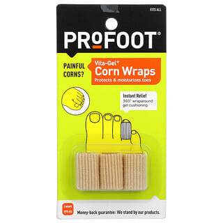 Profoot, Envolturas de maíz Vita-Gel, Talla única, 3 envolturas