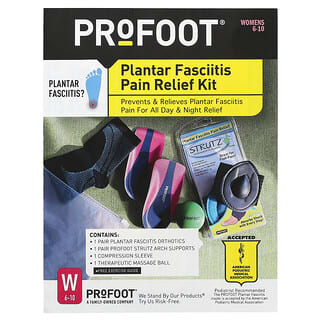 Profoot, набор для облегчения боли при подошвенном фасциите, для женщин, размер 6–10, набор из 7 предметов