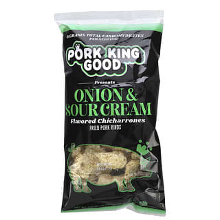 Pork King Good, ароматизований чічаррон, цибуля та сметана, 49,5 г (1,75 унції)