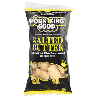 Pork King Good, Ароматизирани Chicharrones, осолено масло, 1,75 унции (49,5 g)