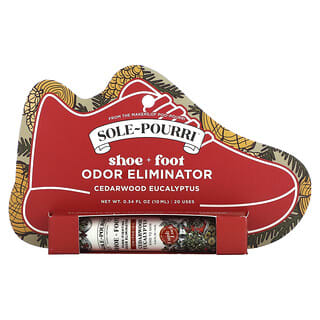Poo-Pourri, Sole-Pourri, Shoe+ Foot, Funk-Fighting Odor Eliminator, Cedarwood Eucalyptus, 0.34 fl (10 ml)