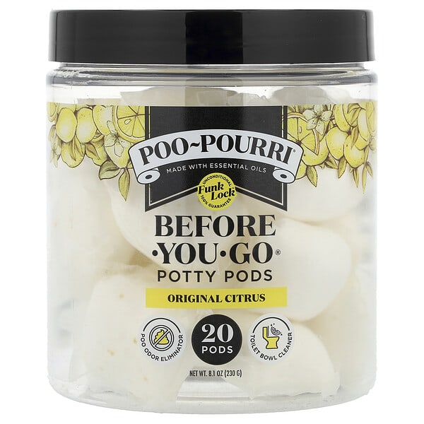 Poo-Pourri, Before-You-Go® 馬桶清潔球，原柑橘香，20 顆，8.1 盎司（230 克）