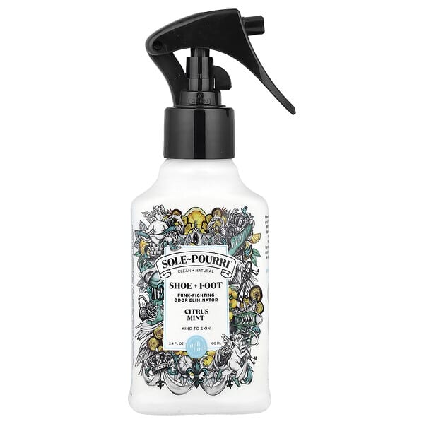 Poo-Pourri, Sole-Pourri™, 신발 + 발 냄새 제거제, 시트러스 민트, 100ml