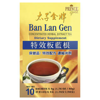 Prince of Peace, Thé concentré à base de plantes, Ban Lan Gen, 10 sachets, 5 g chacun