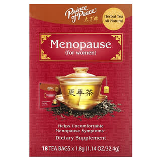 Prince of Peace, Té de hierbas, Menopausia, Para mujeres`` 18 bolsitas de té, 32,4 g (1,14 oz)