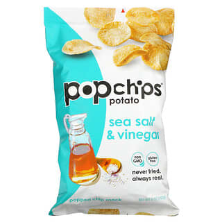 Popchips, ポテトチップス、シーソルト＆ビネガー、5オンス (142 g)