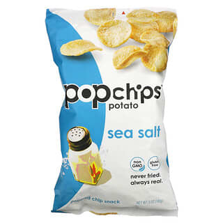 Popchips, 馬鈴薯片，海鹽，5盎司（142克）