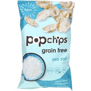 Popchips, ポテトチップス、海塩、113g（4オンス）