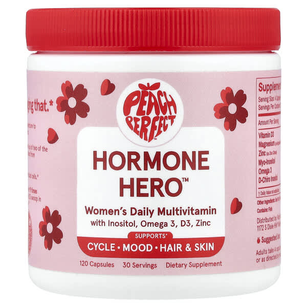 Peach Perfect, Hormone Hero™, 여성용 일일 종합비타민, 캡슐 120정