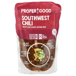Proper Good, Inc, Chile del suroeste con carne de res molida de origen vegetal, 326 g (11,5 oz)