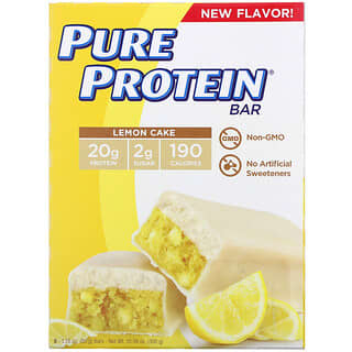 Pure Protein, لوح كعكة الليمون، 6 ألواح، 1.76 أونصة (50 جم) لكل لوح