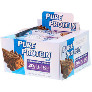 Pure Protein, Barra de Gotas de Chocolate Mastigável, 6 Barras, 50 g Cada