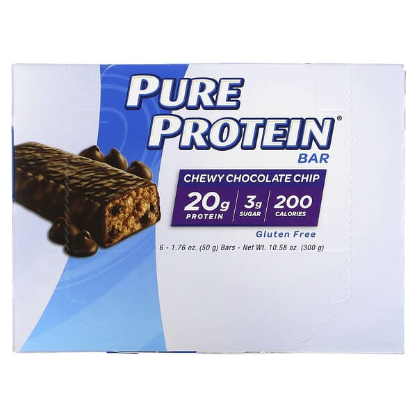 Pure Protein, チュウ チョコレートチップ バー、6個、各1.76 oz (50 g)