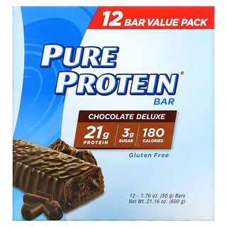 Pure Protein, Protein Bar, Chocolate Deluxe, 12 Bars, 1.76 oz (50 g) Each