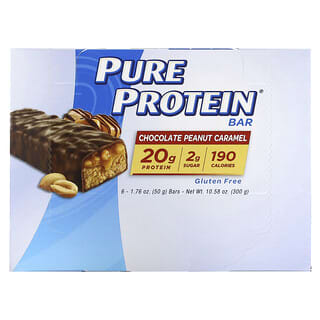 Pure Protein, 초콜릿 땅콩 캐러멜 바, 6 개, 각 1.76 oz (50 g)