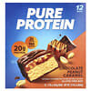 Barrita proteica, Chocolate, maní y caramelo, 12 barritas, 50 g (1,76 oz) cada una