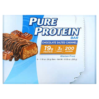 Pure Protein, Barra de caramelo con chocolate salado, 6 barras, 1.76 oz (50 g)