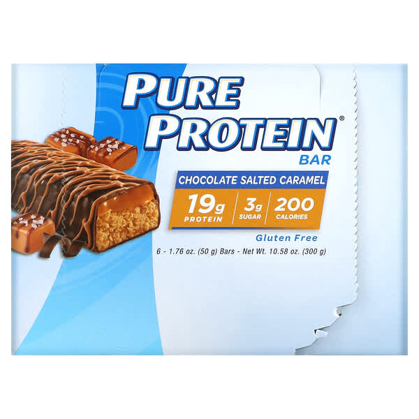 Pure Protein, チョコレート塩キャラメル・バー, 6本, 各1.76オンス (50 g)